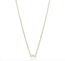 Kette 925 Silber gold Zirkonia Infinity layer fein 40+5cm