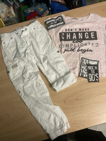 H&M Sommer Hose und T-Shirt Set Via Girls, Gr. 134