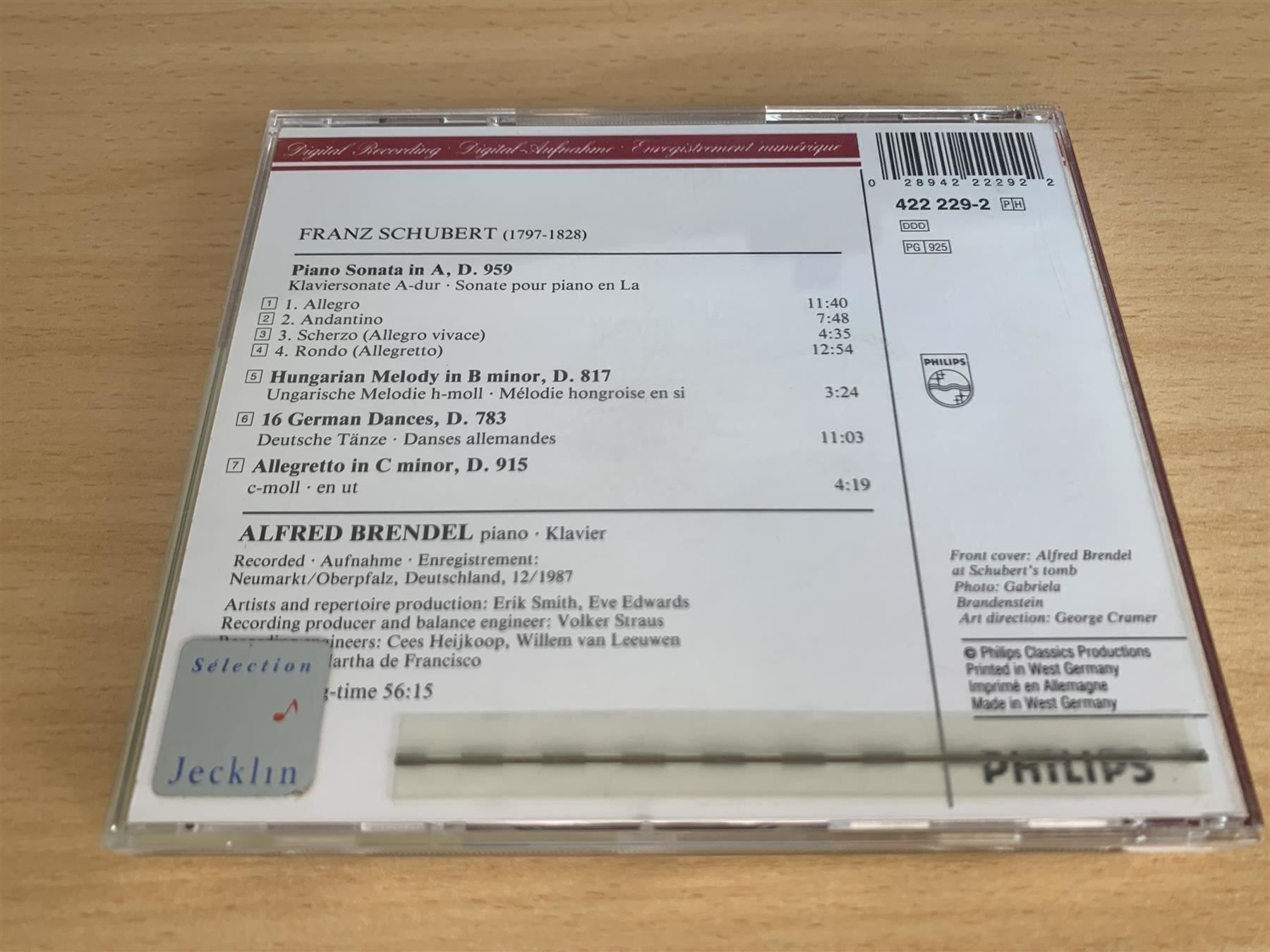 CD: Schubert - Piano Sonata In A, D. 959 – Usato da Rikon im Tösstal venduto da Alpenmutz 1