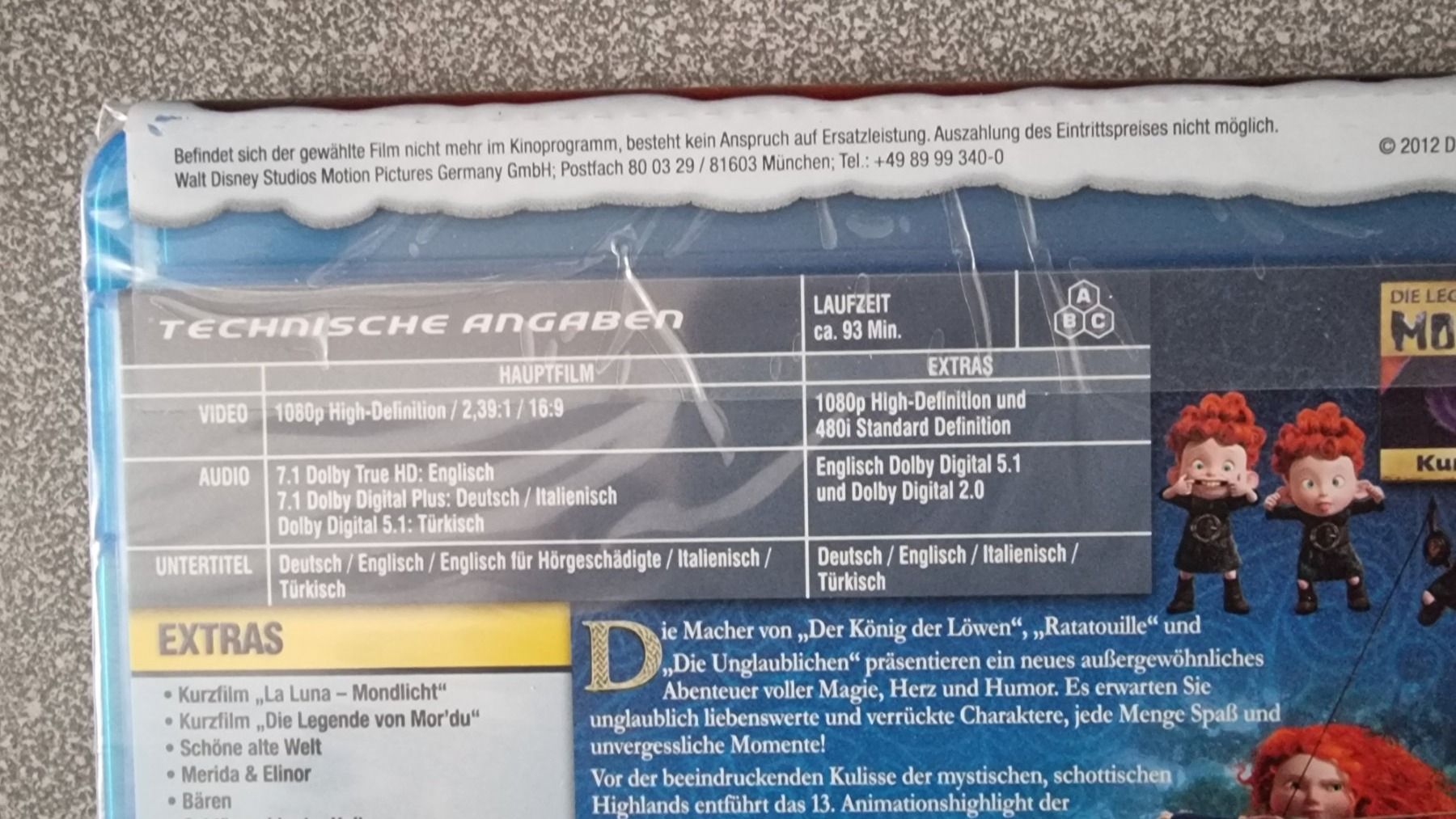 Tutti i DVDs: Blu Ray - Merida - Disney - OVP – Nuovo e nell'imballaggio originale da Oetwil am See venduto da fineli2 1