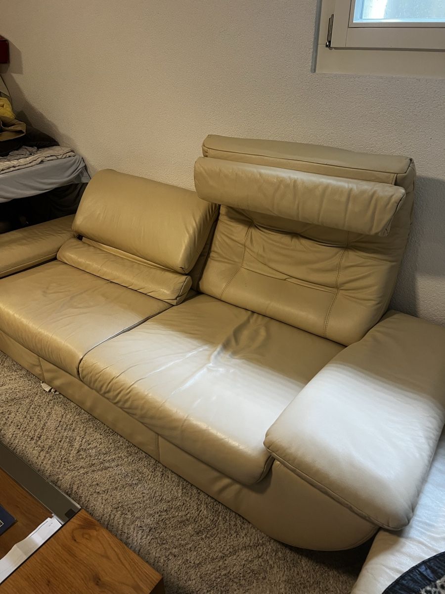 Sofas: Leder Sofa / Couch, hell beige – Gebraucht aus Oensingen von lau_6z7v 1