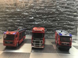 HERPA 1:87 H0 FEUERWEHR MAN, SCANIA, MAN