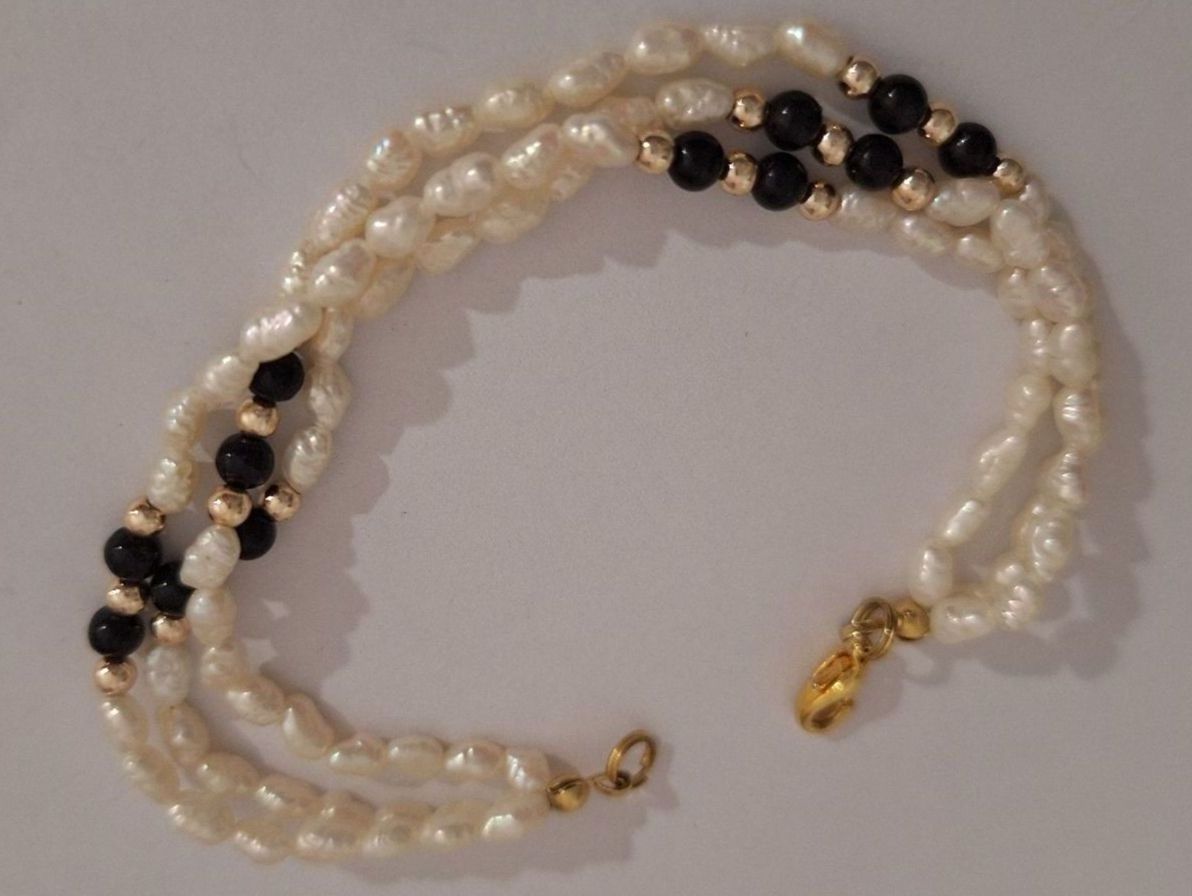 Bracciali & Braccialetti: Onyx Süsswasser Perlenarmband – Usato da Kerzers venduto da ExpressoTerreno