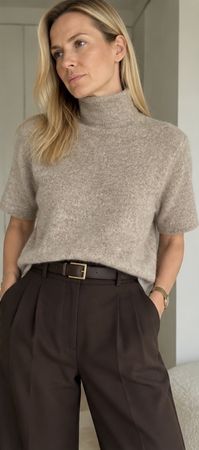 PRADA Wool Turtleneck Short-Sleeve Sweater