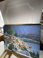 Wandbild Küstenlandschaft mediterran Leinwand gerahmt