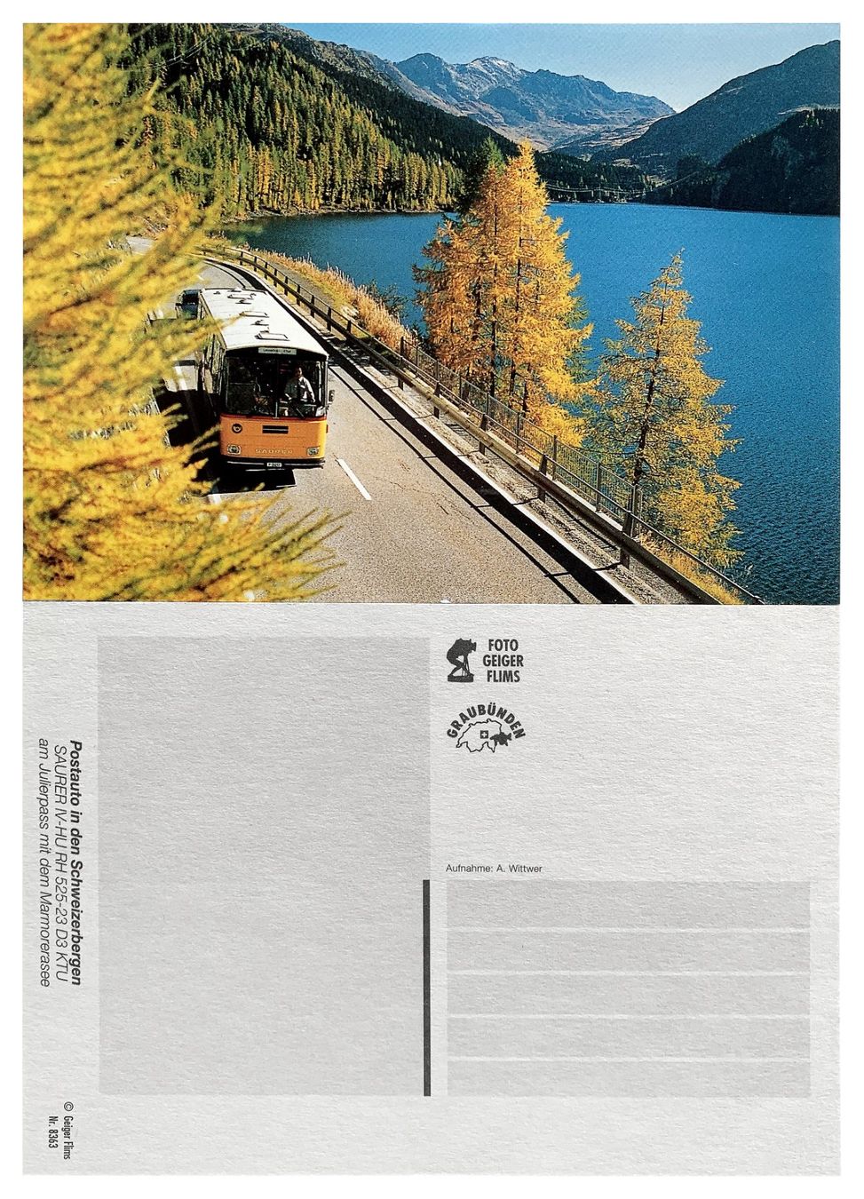 Cartoline postali: Marmorera Bivio Surses Oberhalbstein Julier Postauto Saurer – Nuovo (secondo la descrizione) da Bern venduto da AWiBe