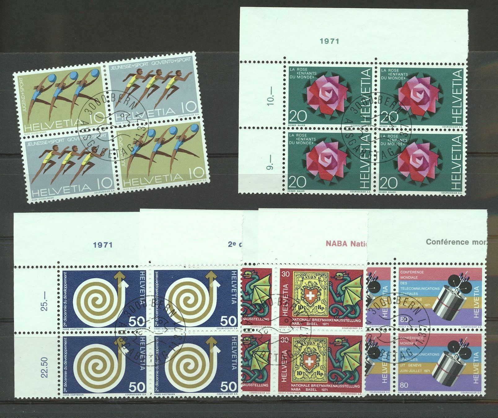 Tutti i francobolli: 1970-72 Viererblöcke mit ET – Usato da Nesslau venduto da andi_hon