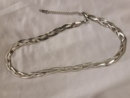AISI Halskette 3-Fach Zopf Damenkette.  47 cm