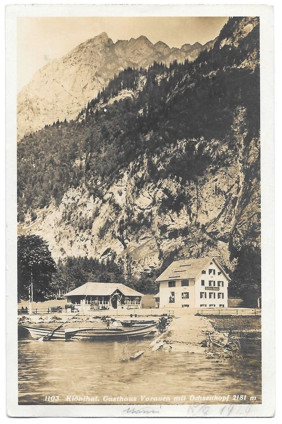 Ansichtskarten: Klönthal Gasthaus Vorauen mit do. Stempel – Gebraucht aus Olten von clotaldi