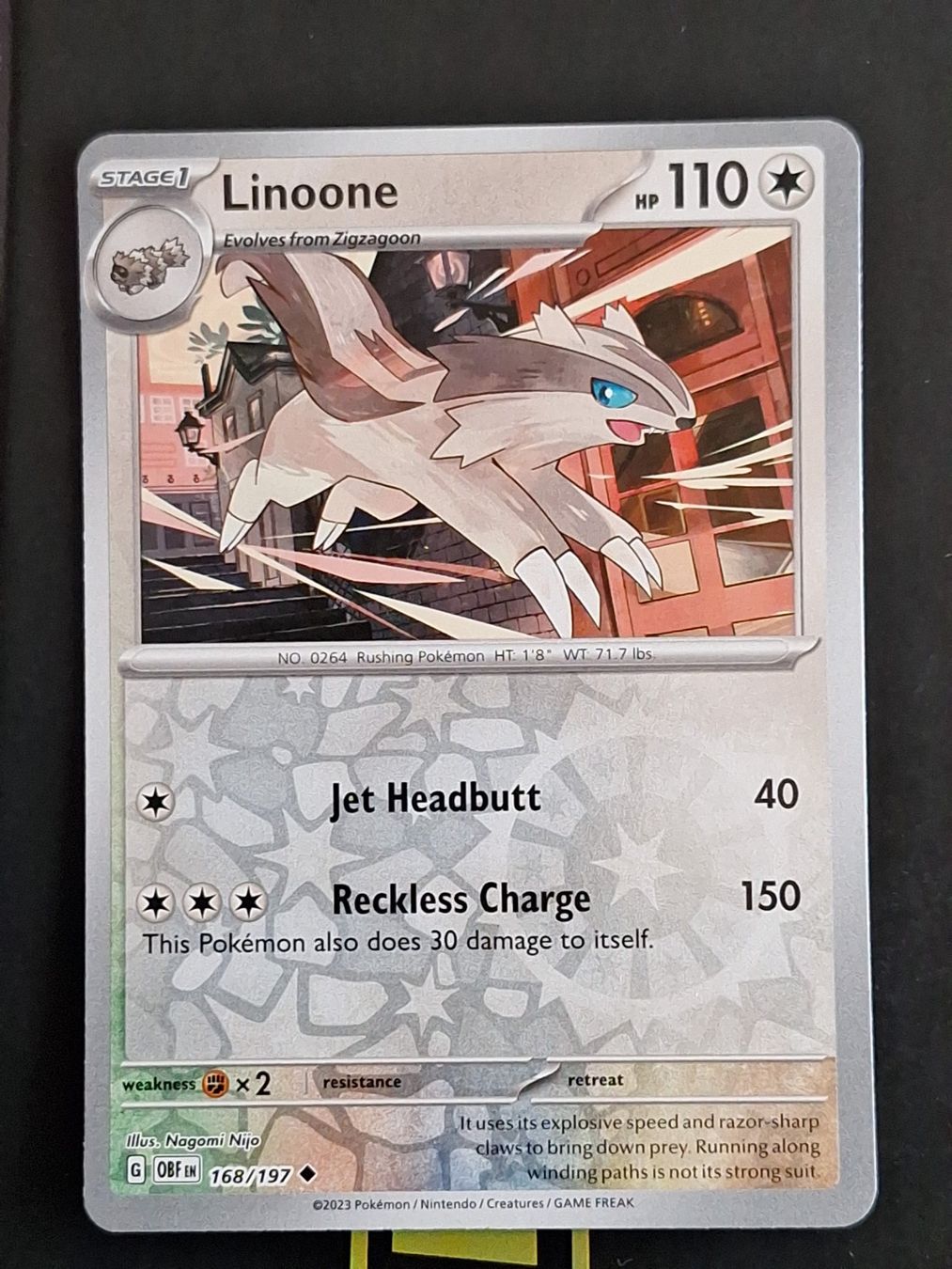Pokémon Carte collezionabili: Linoone - Pokemon Reverse Holo Obsidian Flames – Usato da Altstätten SG venduto da GGsGameshop