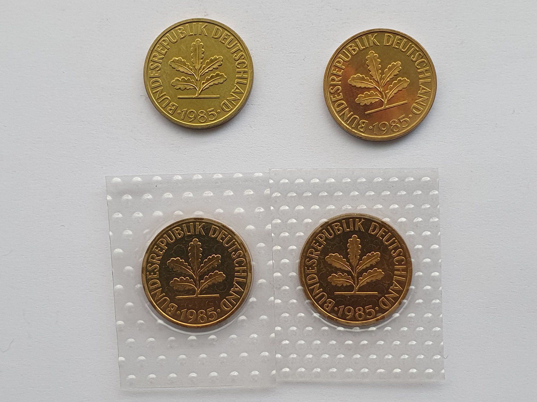 Alle Münzen: 10 Pfennig 1985 Stgl D-F-G-J – Neu (gemäss Beschreibung) aus Pravidondaz von LVtik 1