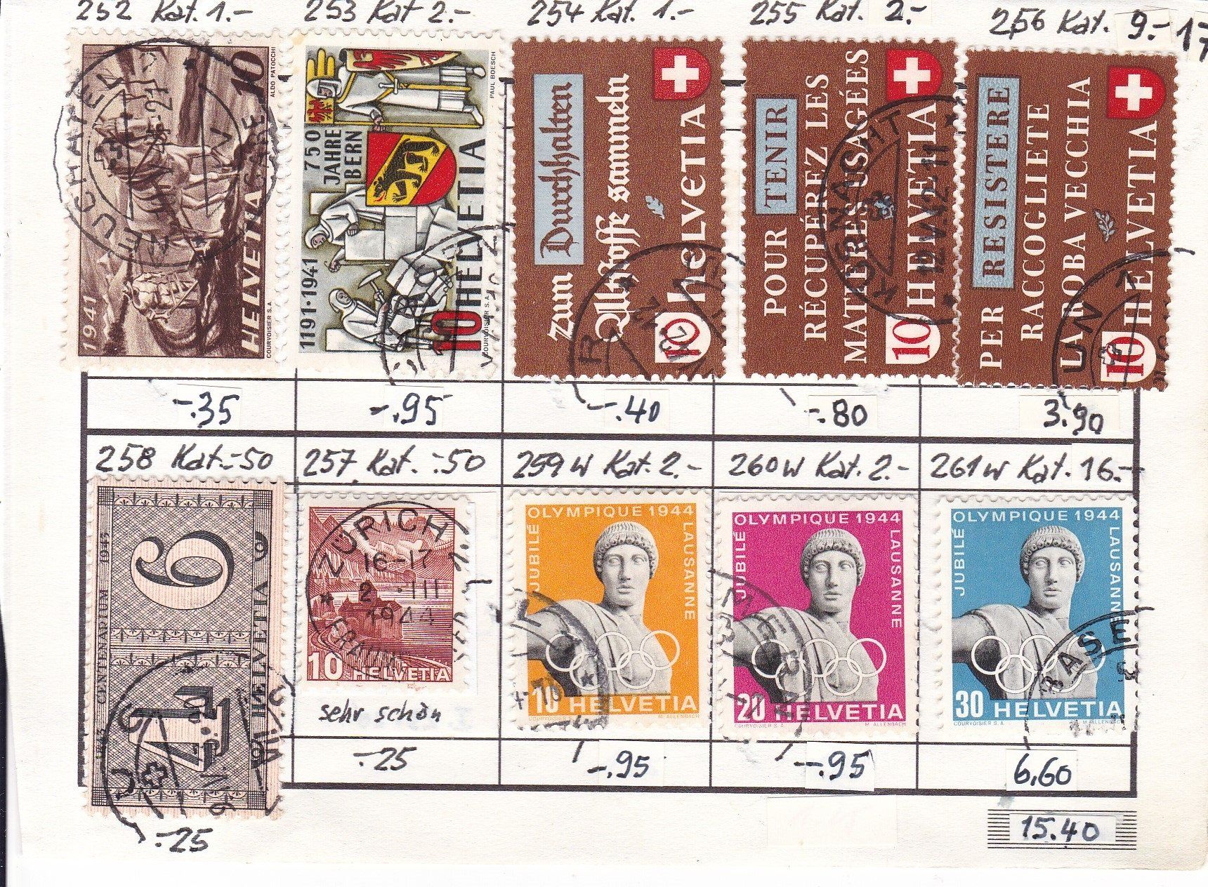 Alle Briefmarken: 17 x CH Briefmarken-Auswahlseiten – Gebraucht aus Münchwilen AG von Nesar 8