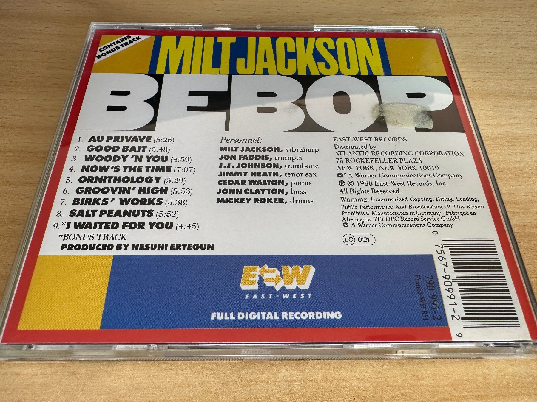 CD: Milt Jackson – Bebop – Usato da Rikon im Tösstal venduto da Alpenmutz 1