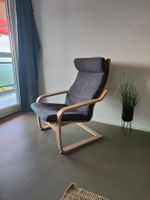 Sessel mit Holzgestell, grau, top Zustand