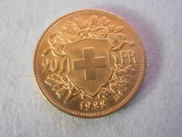 20 Fr. Goldvreneli 1922