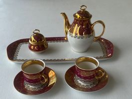 Elegantes Vintage-Mokkageschirr, JSK handgemalt Tschechien