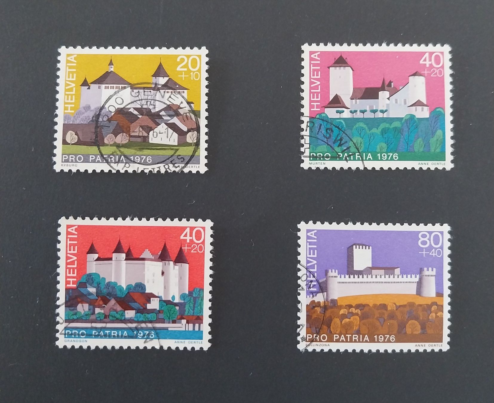 Tutti i francobolli: Timbres ProPatria 1976 - Année complète – Usato da Bussigny venduto da jaqual