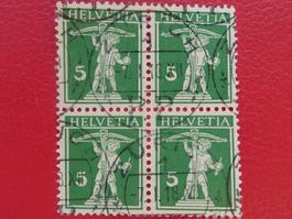 TELLKNABE: Nr.125 (Type III) Viererblock von ZÜRICH, K 120.-