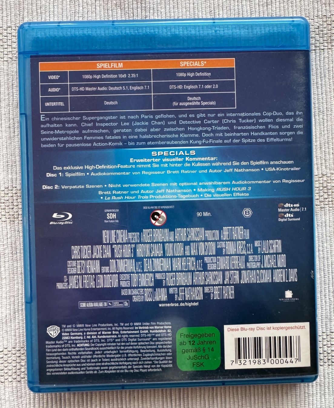 Tutti i DVDs: Rush Hour 3 [Blu-ray] - 2 Disc + Bonusmaterial – Usato da Arbon venduto da drs64 1