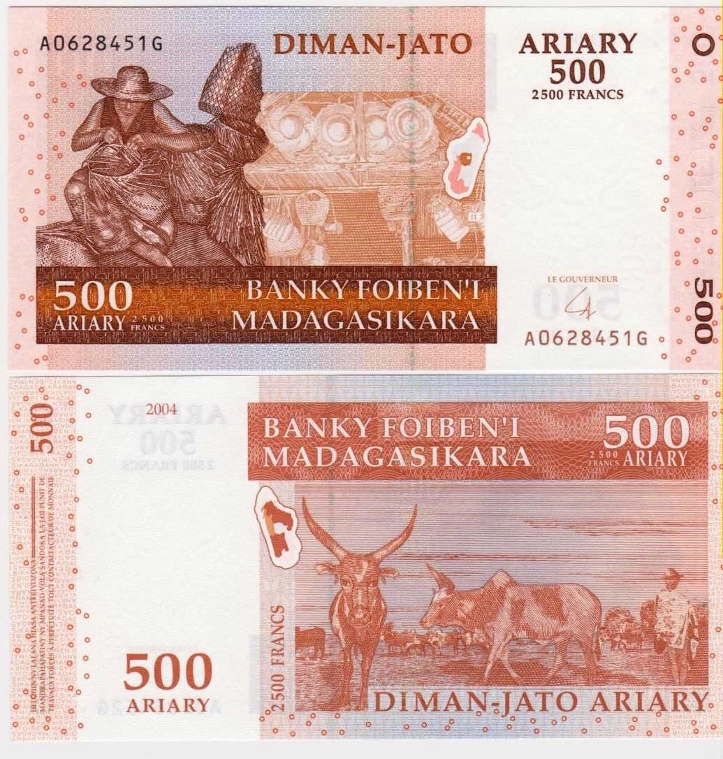 Banconote: MADAGASCAR  500 ARIARY 2004 (UNC) – Nuovo (secondo la descrizione) da Sonceboz-Sombeval venduto da Simuncons