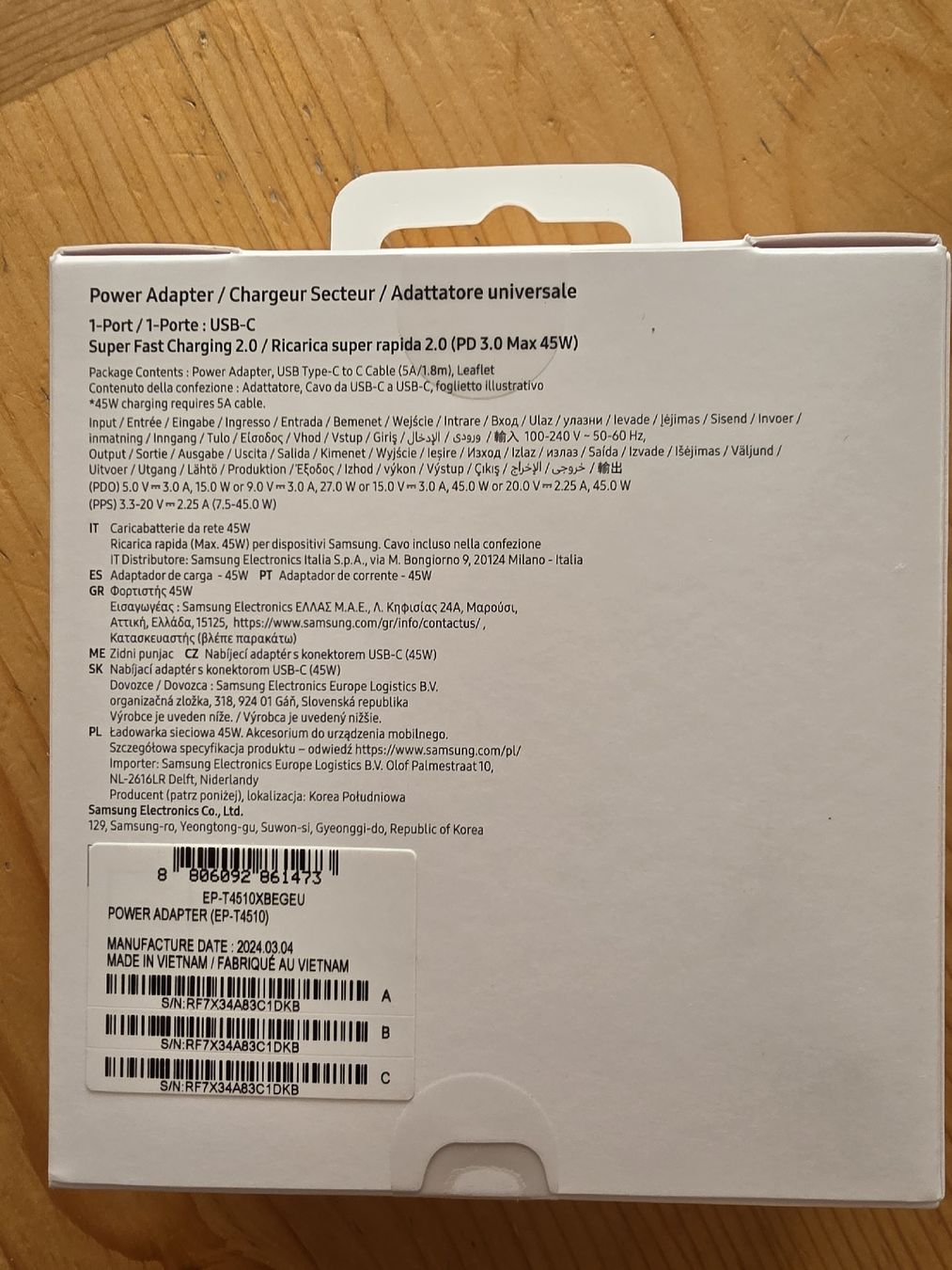 Samsung Caricabatterie: Samsung Netzteil 45W PD USB-C neu – Nuovo e nell'imballaggio originale da Zuoz venduto da engadinerbuab 1