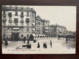 GENÈVE Le Quai du Mont-Blanc, animée, Oldtimer, 1925