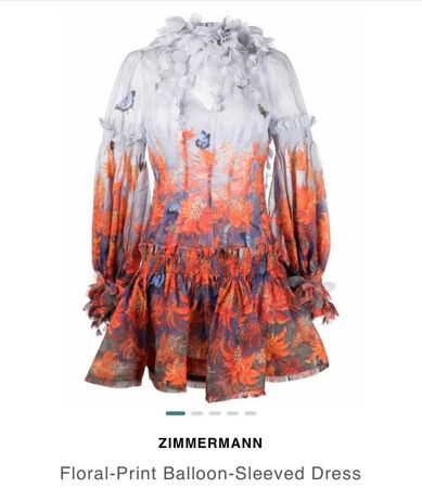 Zimmermann Floral-Print Balloon-Sleeved Dress 1