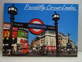 Piccadilly Circus London Postkarte 80er Jahre 12 x 17 cm