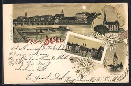 Litho Basel, Gross-Basel und die Fähre,