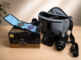 Nikon D3200 DSLR Kamera Kit + Tasche + 16GB SD Karte+Zubehör