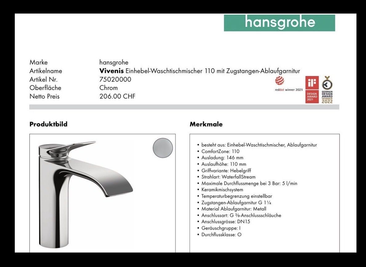 Hansgrohe Robinetterie: Hansgrohe  – Neuf avec emballage d'origine à Cressier NE par Ala_b 1