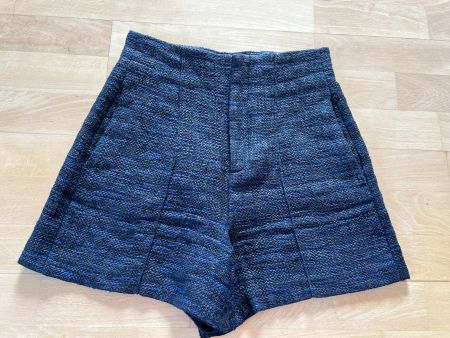 ZARA Damen Shorts in Gr. XS, schwarz/blau/meliert