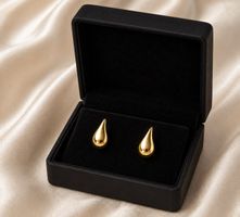 Paar Ohrstecker Tropfen 13x6,7mm aus 585 Gelbgold