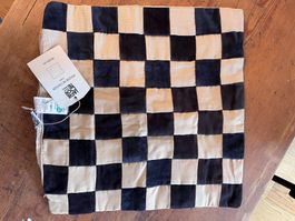 Kissenhülle kariert schwarz beige 40x40 cm (neu!)