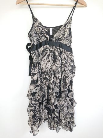 Damen Kleid Zebra Gr. S Schwarz Beige