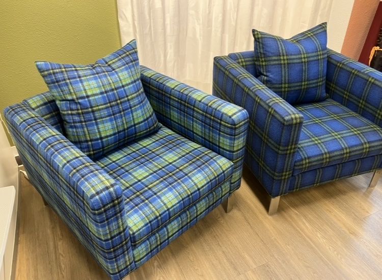 Poltrone: Gemütlicher Sessel im Karomuster - Designers Guild – Usato da frauenfeld venduto da Lahu8 2
