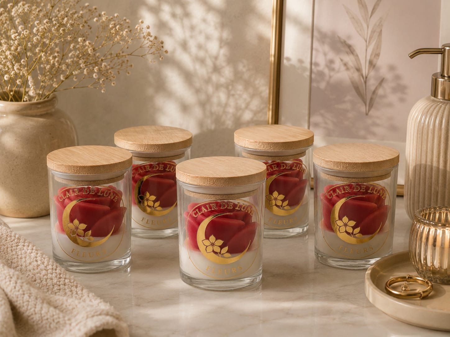 Candele: Handgemachte Rosenkerze im Glas - Clair de lune Fleurs – Nuovo (secondo la descrizione) da Kirchdorf AG venduto da moo_9rdb 4