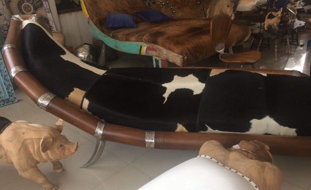 Sedie a sdraio: Couch Polstermöbel Lounge Liege Ottomane Bambus Leder Sofa – Nuovo e nell'imballaggio originale da Daisendorf venduto da Wohn-Kult 4