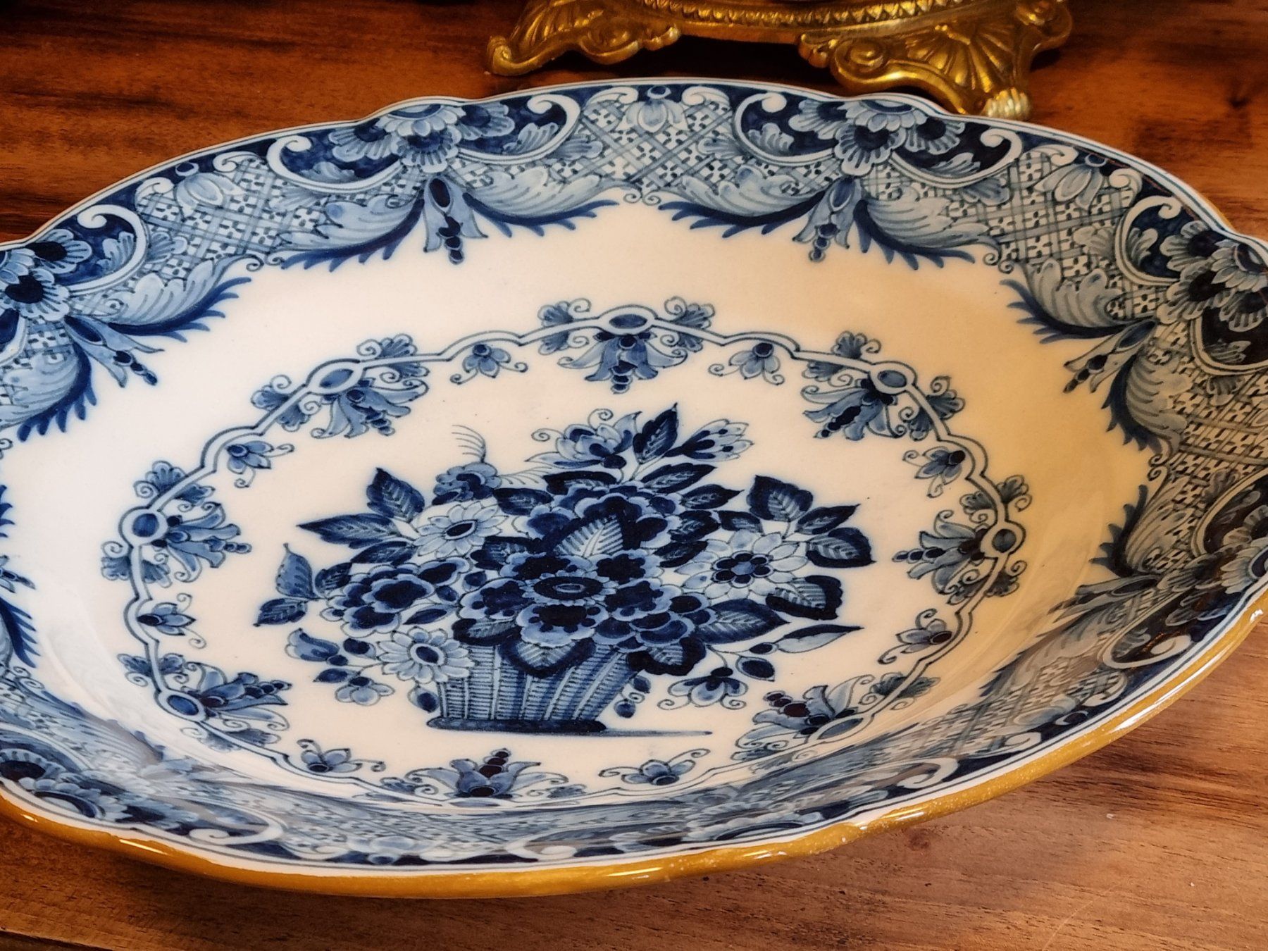 Teller: Tichelaar Makkum Delft Blau Wandteller 36 cm – Gebraucht aus Scharnachtal von devin03 9