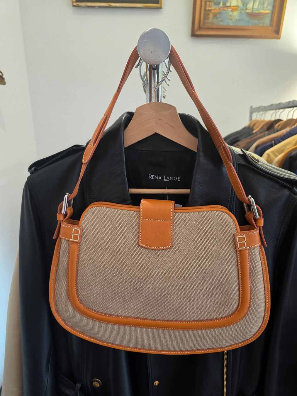 Borse da donna: Beatrice B. Leinen-Leder Tasche – Usato da Zürich venduto da ANU-AnimalsNeedUs 1