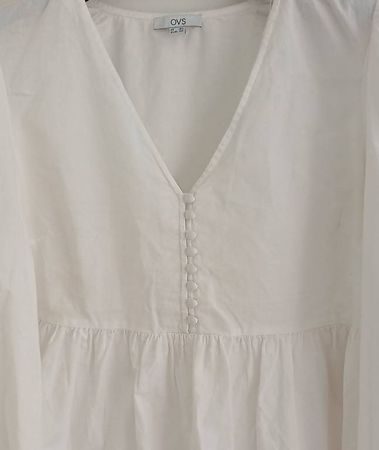 weiße Baumwollbluse OVS  mit kleinen Knöpfen Größe 36