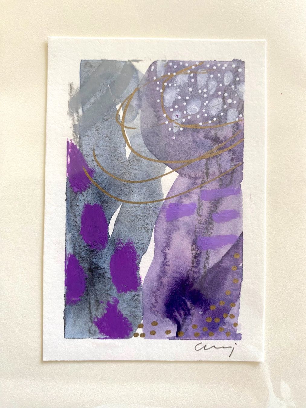 Karten: 4-er Set Aquarell-Kunstkarten, handgemalt, Grusskarten – Neu und originalverpackt aus Fanas von Omibia 4
