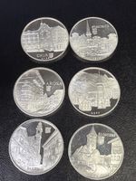 (2876)6 Silbermedaillen Graubünden Orte 999 Silber Set