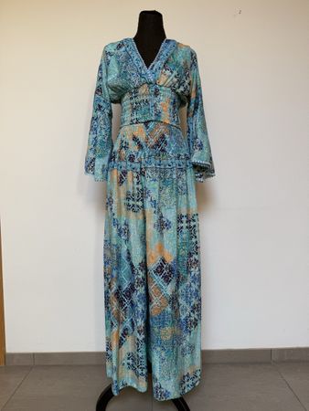 Bohobluse mit Hosenrock aus Seide