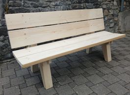Holzbank Sitzbank aus einheimischem Tannenholz, unbehandelt