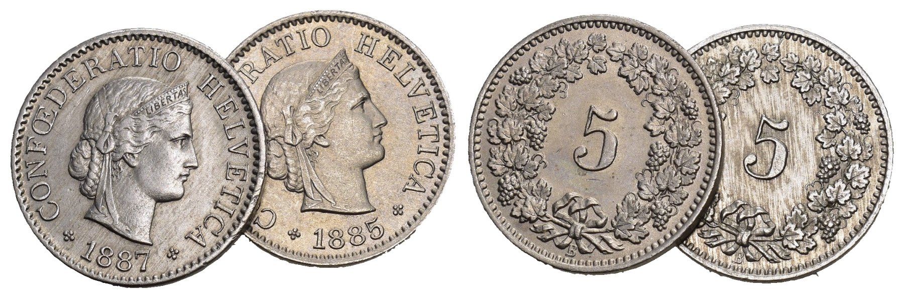 Tutti le monete: Schweiz 1885+1887 – Usato da Bern venduto da numismatictops