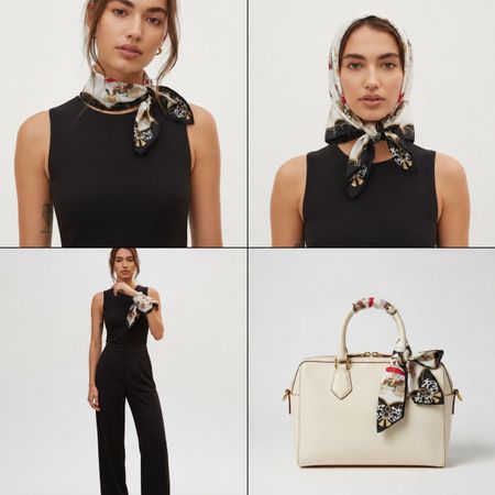 CELINE Tuch Kutschen Print Schwarz Weiss