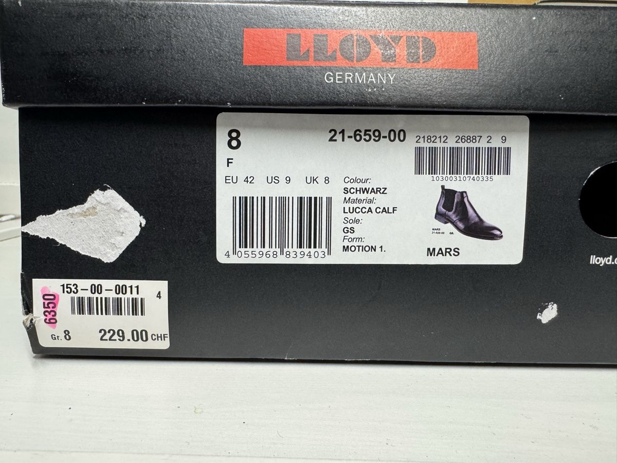 Lloyd Herrenschuhe: Boots Homme Lloyd, cuir noir, taille 42 – Neu und originalverpackt aus Brügg BE von Goob 9