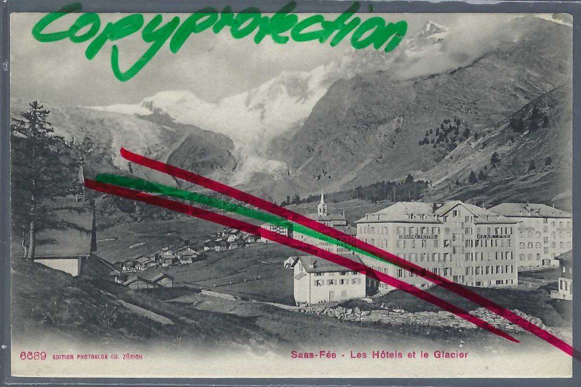 Ansichtskarten: Saas Fee. Hotels und Gletscher – Gebraucht aus Horw von SwissSteamMemories