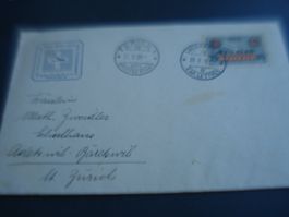 Sonderflugbrief 1938, Lausanne-Zürich, Pro Aero